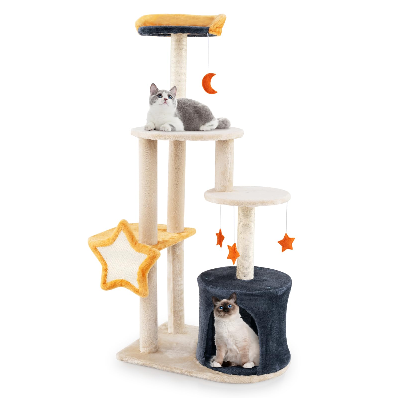 Arbre à chat Tangkula, tour à chat multi-niveaux de 127 cm avec niche